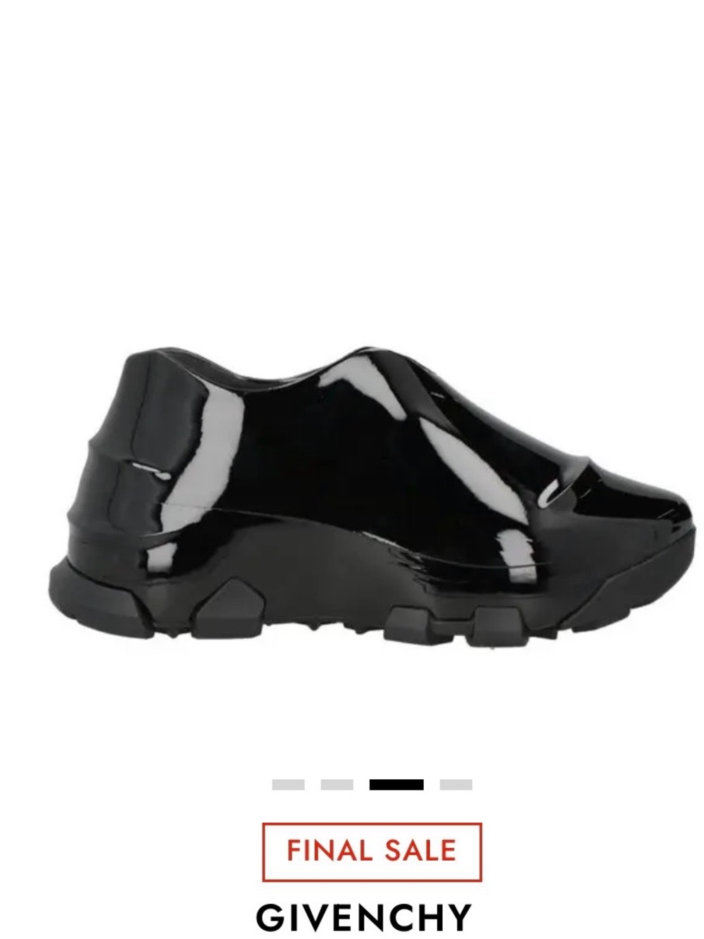 Givenchy Black Patent-Effect Flatform Sneaker